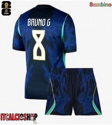 Brasile Bruno Guimaraes #8 Seconda Maglia Bambino Mondiali 2026 Manica Corta (+ Pantaloni corti)